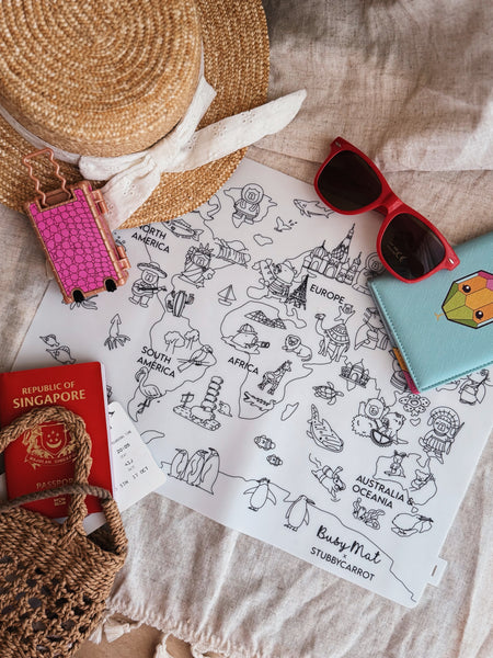 Busy Mat x StubbyCarrot Large Mat: CapyBara Around the World