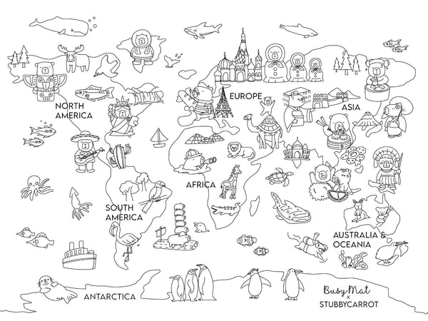 Busy Mat x StubbyCarrot Large Mat: CapyBara Around the World