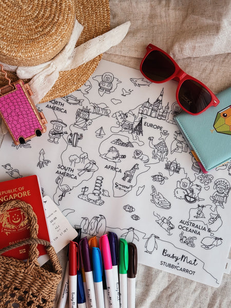 Busy Mat x StubbyCarrot Large Mat: CapyBara Around the World