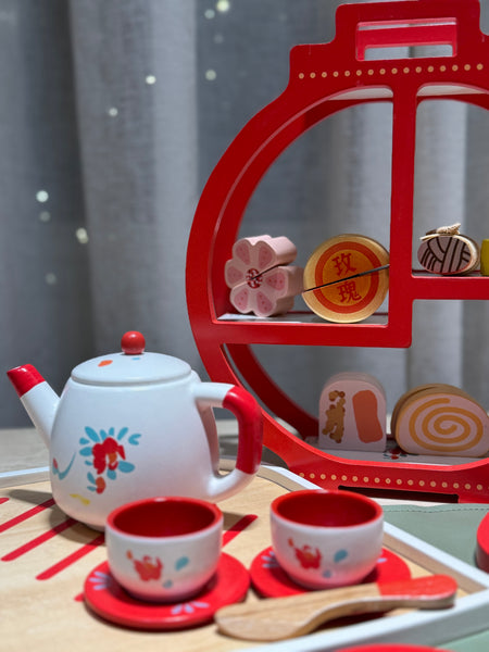 Oriental Wooden Tea Set