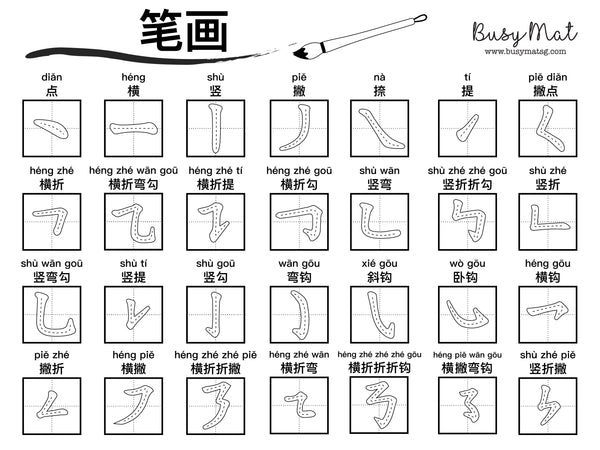 Busy Mat Premium Series: Chinese Strokes 笔画