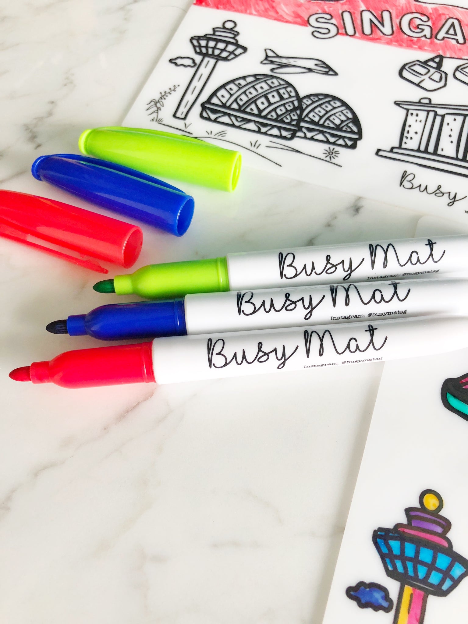 Busy Mat Trio Colour Fine Tip Markers