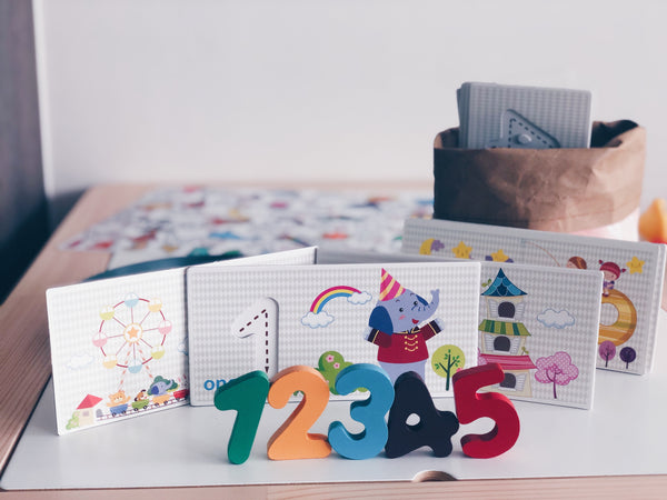 Numeric Coloured Wooden Block & Playing Card